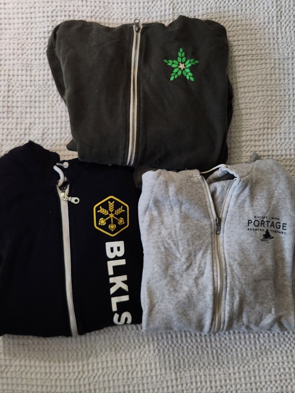 Set Of 3 MN Brewery Zip Up Sweatshirts